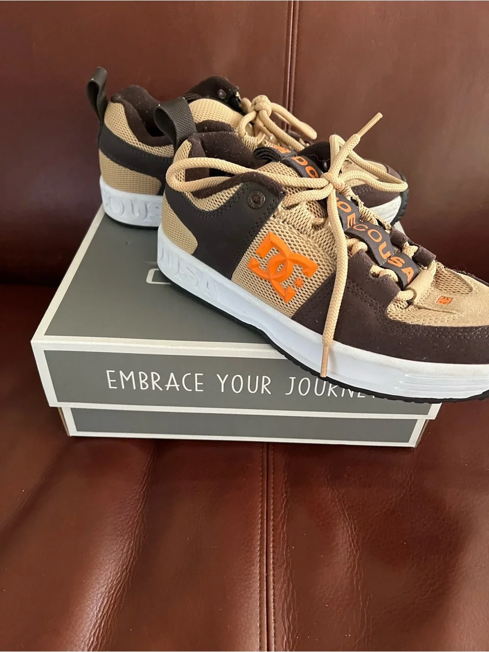 DC Lynx OG Brian wenning heritage Men’s Skate sneakers . Brown Tan Orange, S 8